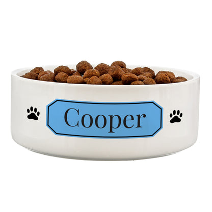 Personalised Blue Plaque 15cm Medium Pet Bowl - image 2