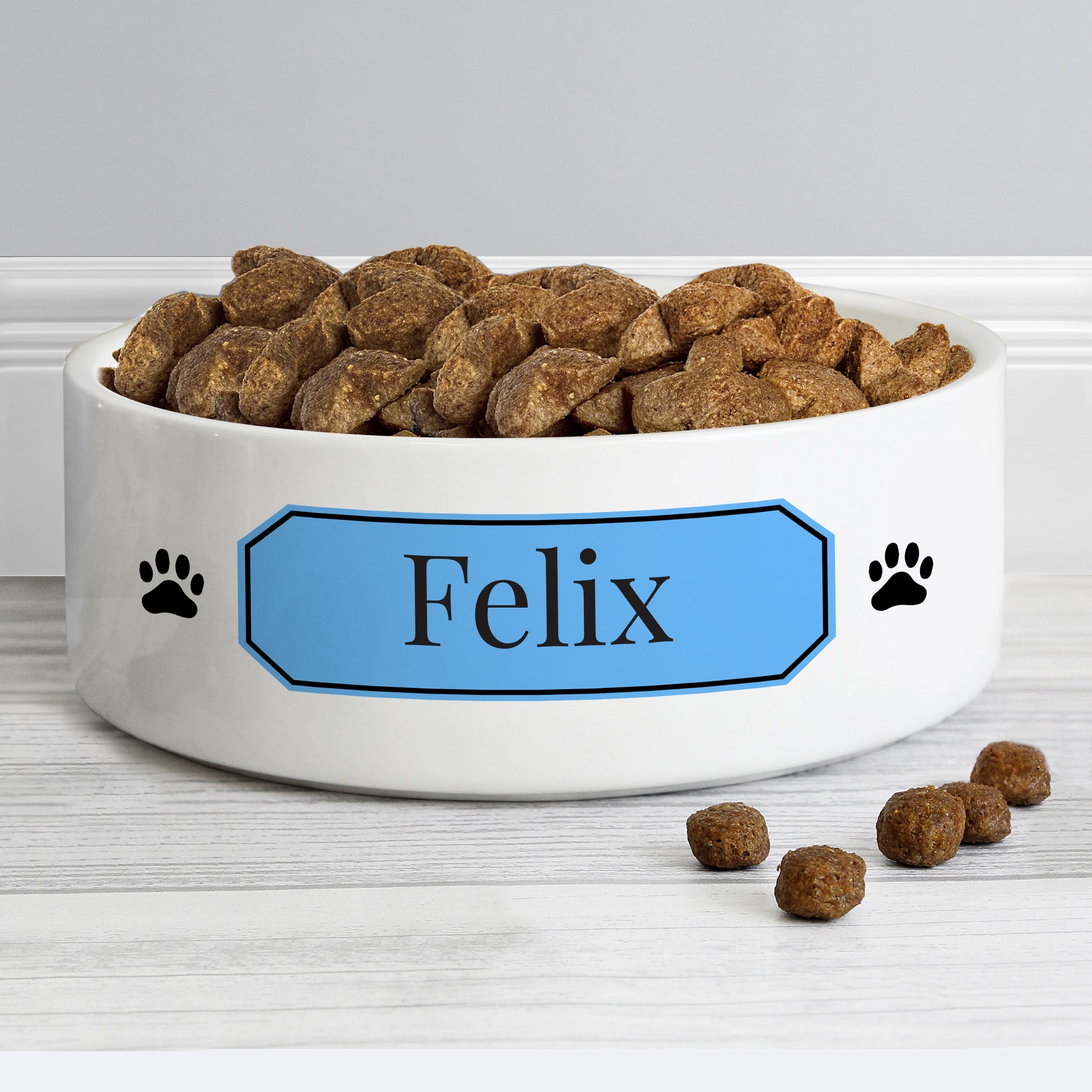 Personalised Blue Plaque 15cm Medium Pet Bowl - image 3