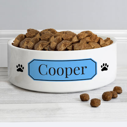 Personalised Blue Plaque 15cm Medium Pet Bowl - image 4