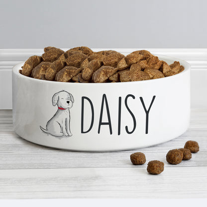 Personalised Scribble Dog 15cm Medium Pet Bowl from Heartfelt Gifts