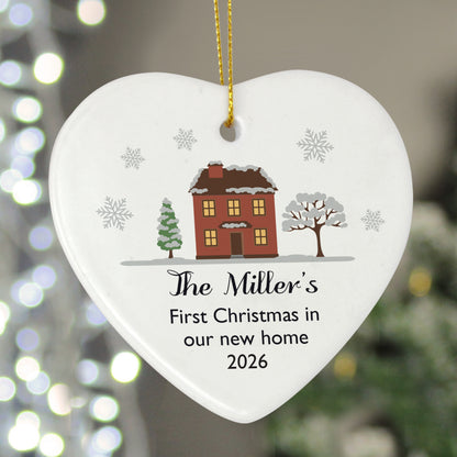 Personalised Cosy Christmas Ceramic Heart Decoration from Heartfelt Gifts