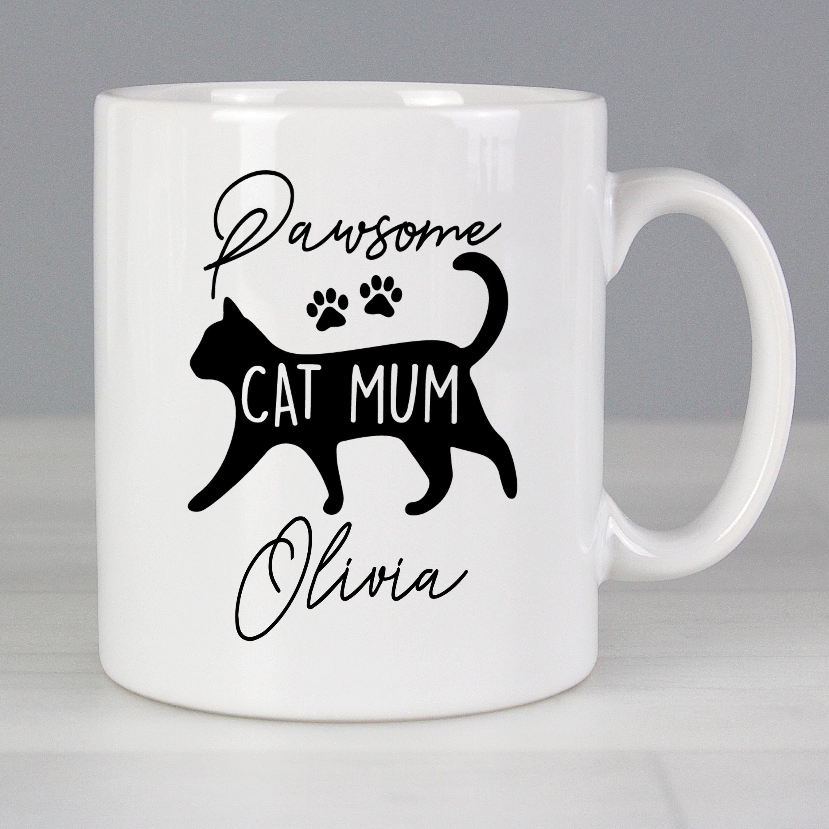 Personalised Pawsome Cat Mum Mug from Heartfelt Gifts