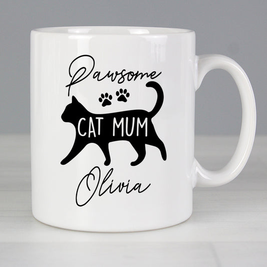 Personalised Pawsome Cat Mum Mug from Heartfelt Gifts