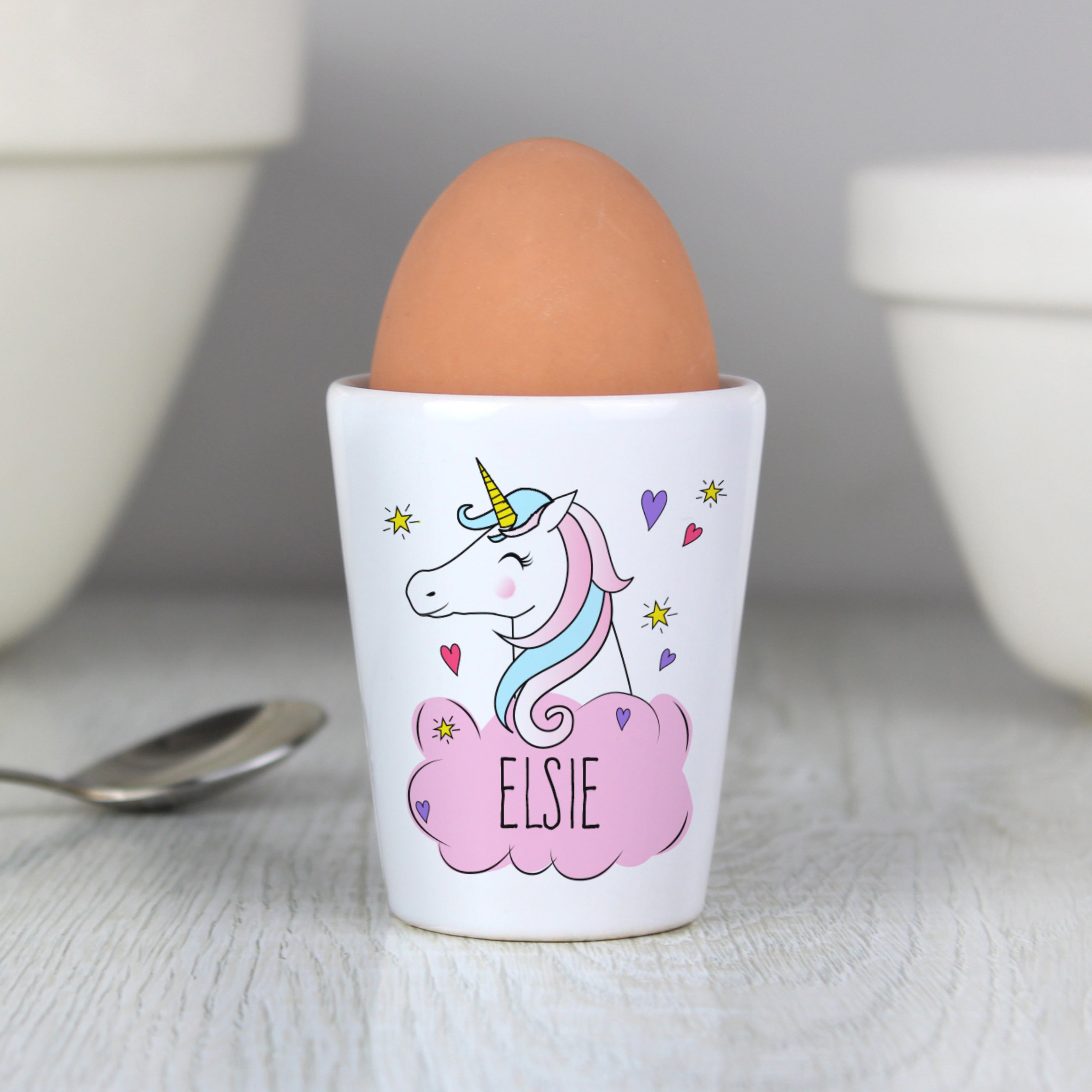 Personalised Unicorn Egg Cup from Heartfelt Gifts