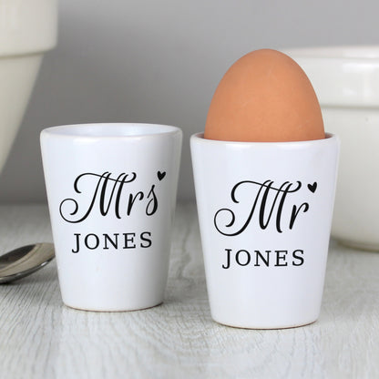 Personalised Mr & Mrs Egg Cups from Heartfelt Gifts
