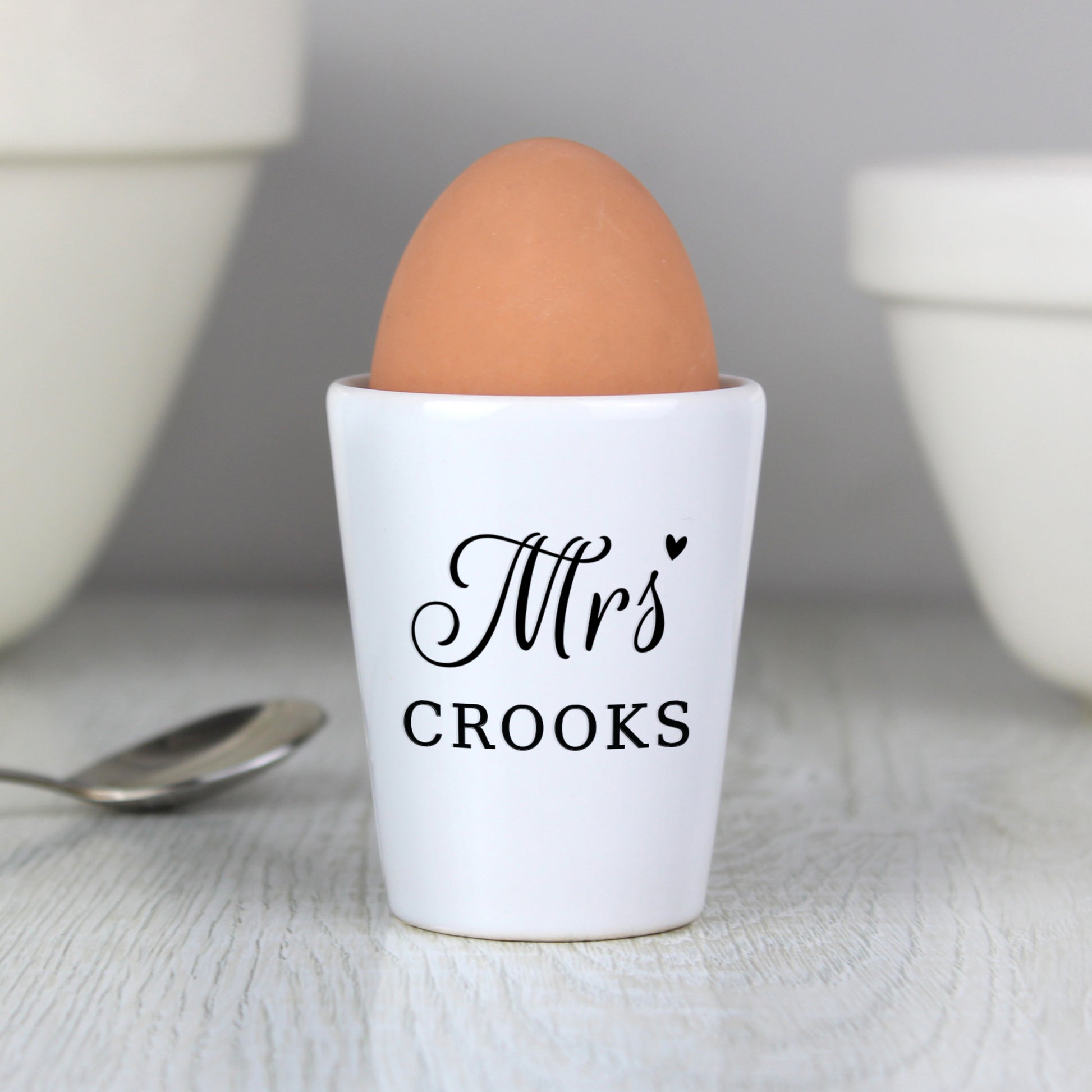 Personalised Mrs Egg Cup from Heartfelt Gifts