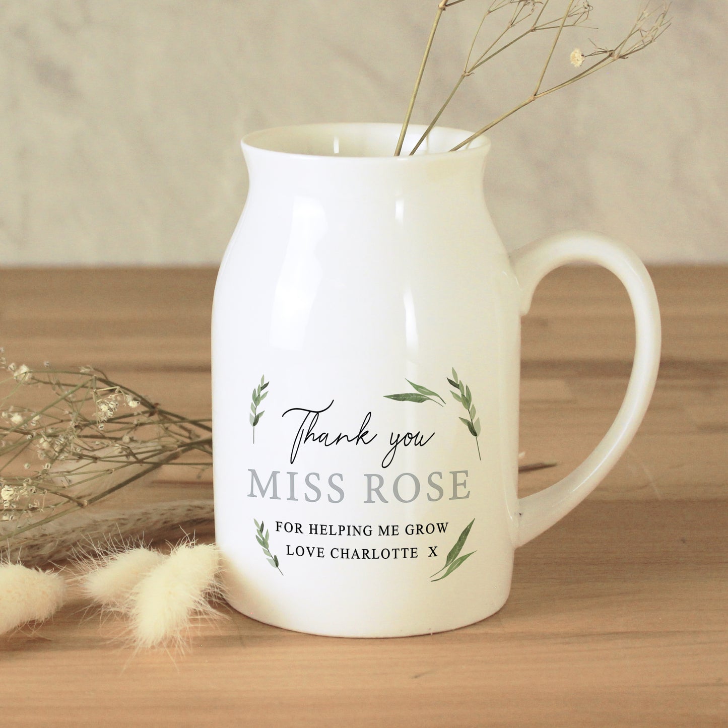 Personalised Botanical Flower Jug Vase from Heartfelt Gifts