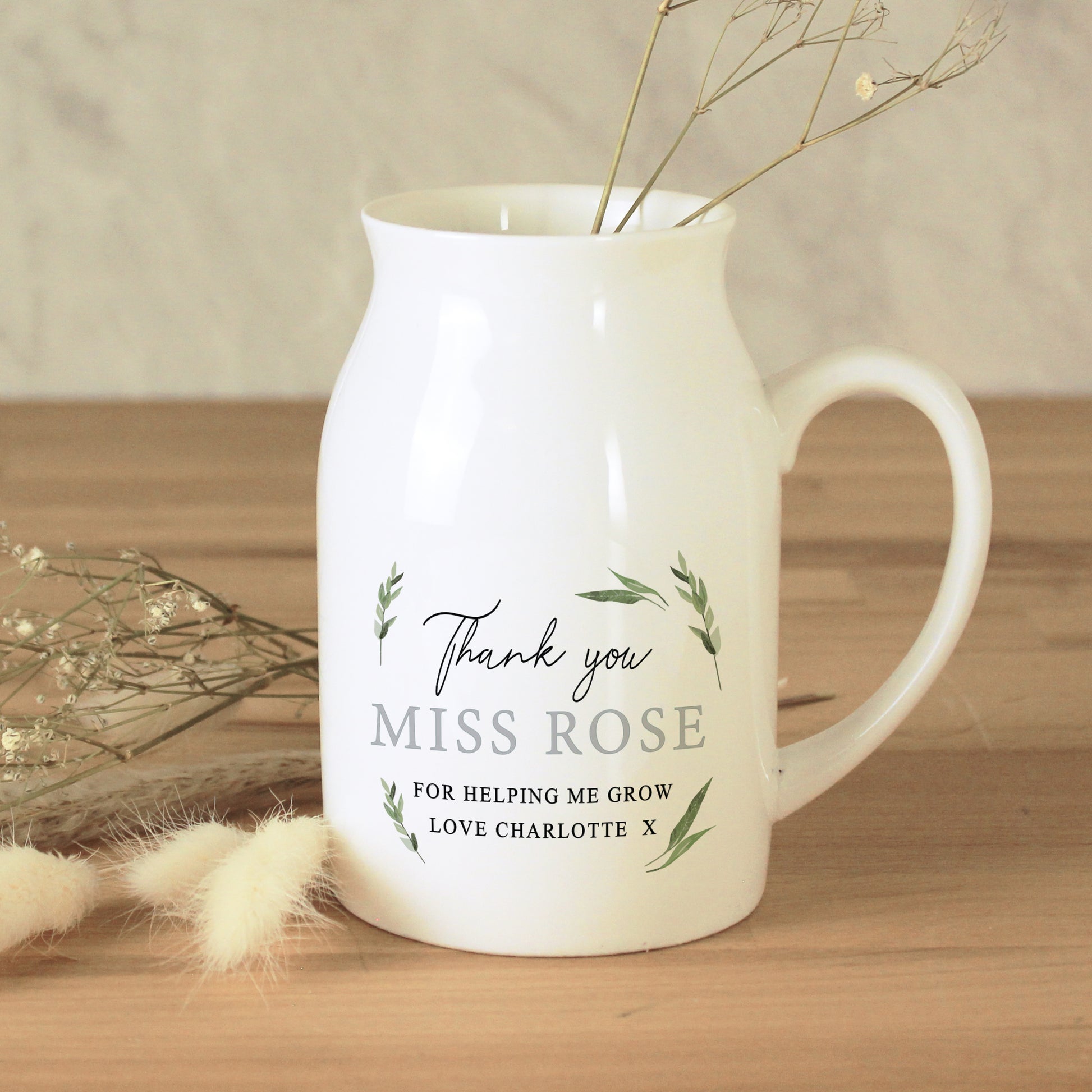 Personalised Botanical Flower Jug Vase from Heartfelt Gifts
