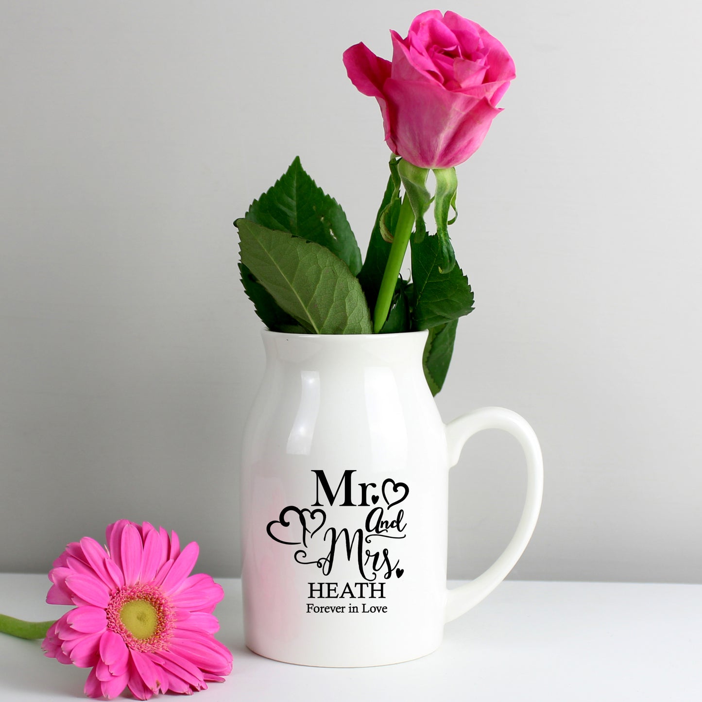 Personalised Mr & Mrs Flower Jug Vase from Heartfelt Gifts