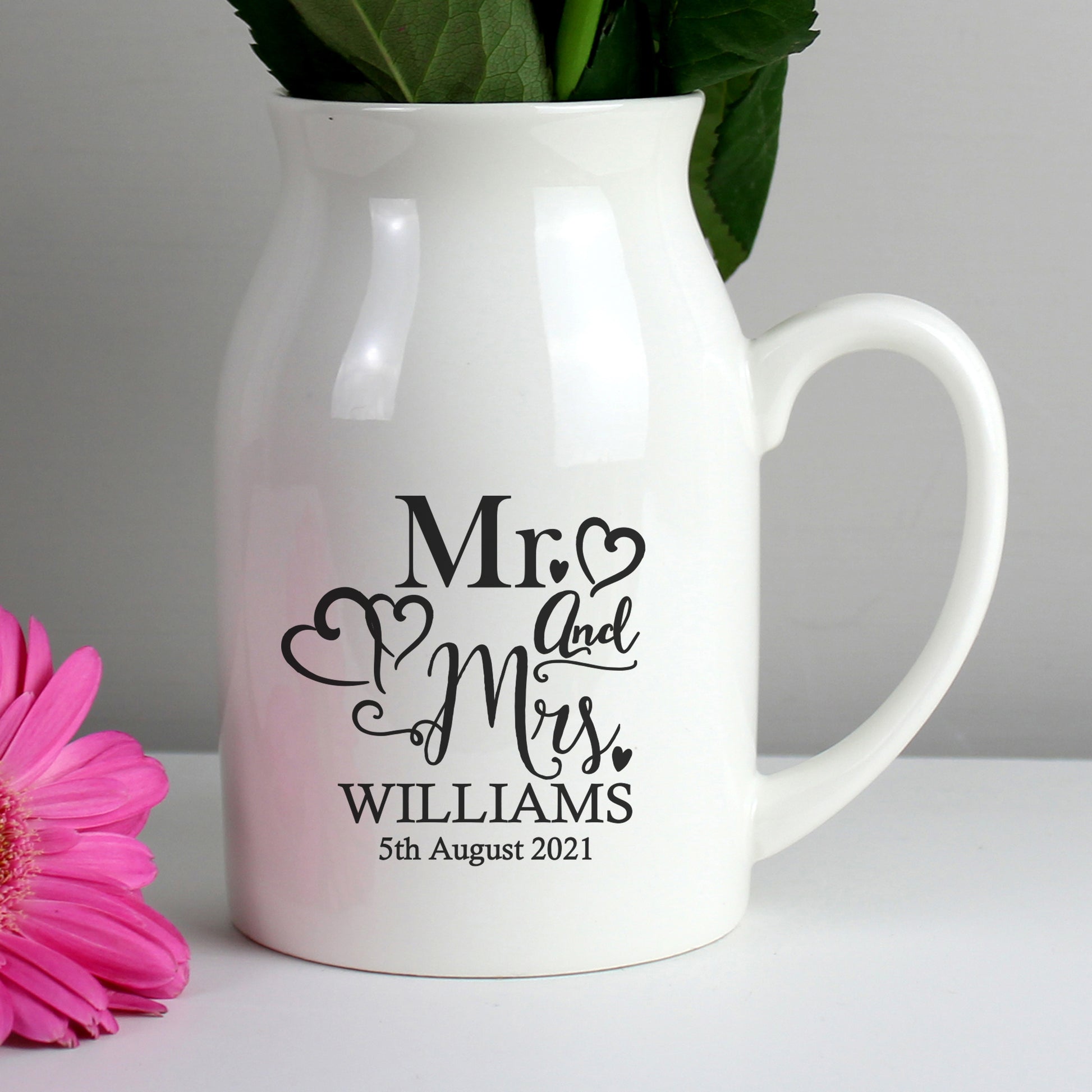 Personalised Mr & Mrs Flower Jug Vase - image 3