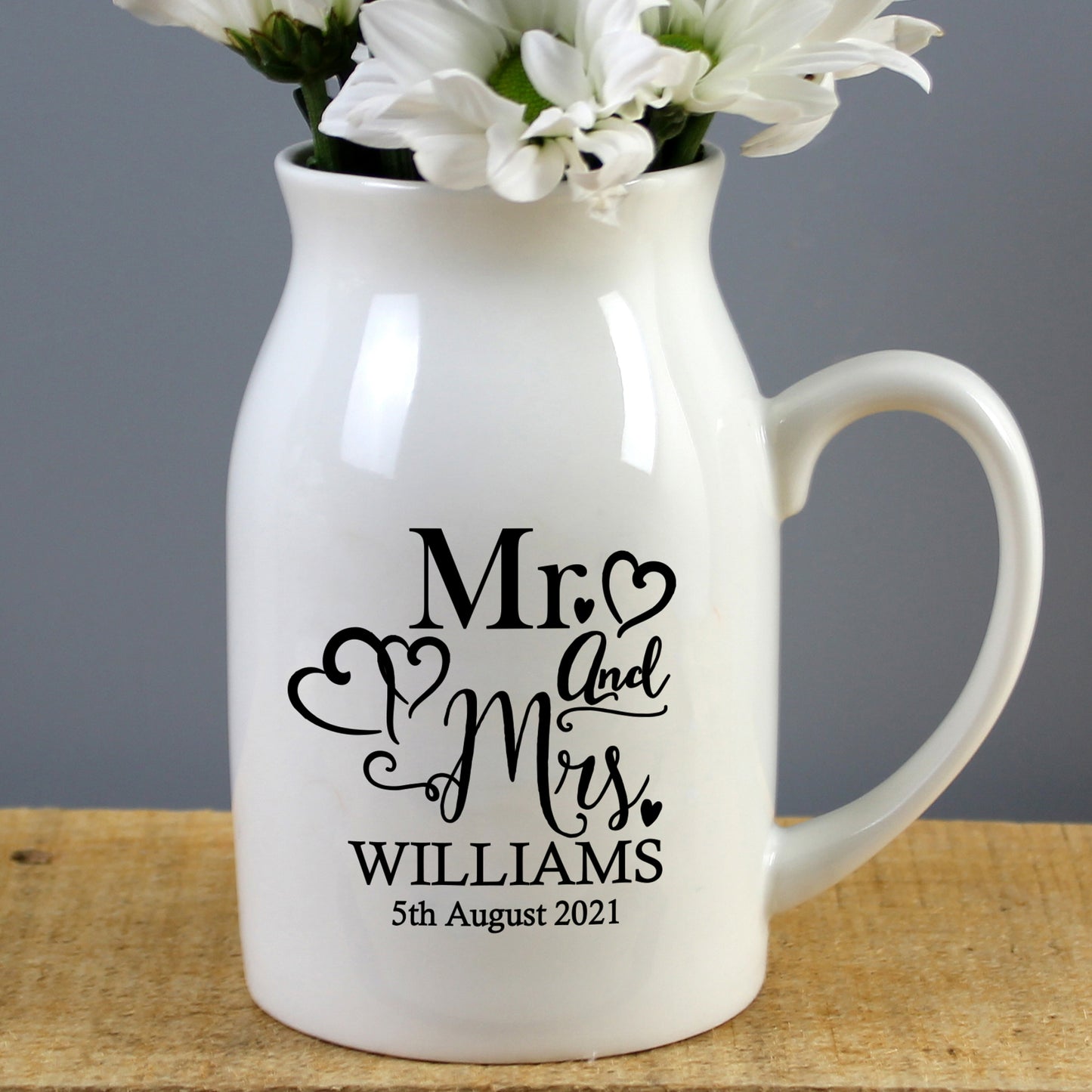 Personalised Mr & Mrs Flower Jug Vase - image 4