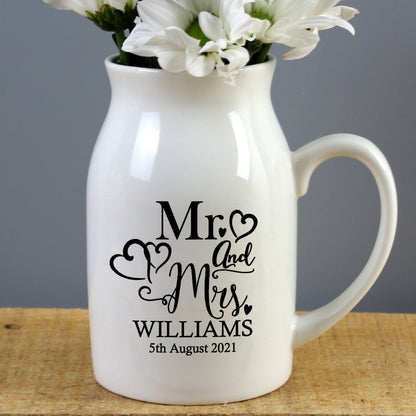 Personalised Mr & Mrs Flower Jug Vase - image 4