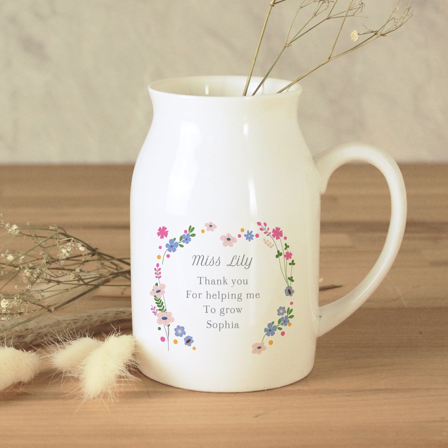 Personalised Floral Flower Jug from Heartfelt Gifts