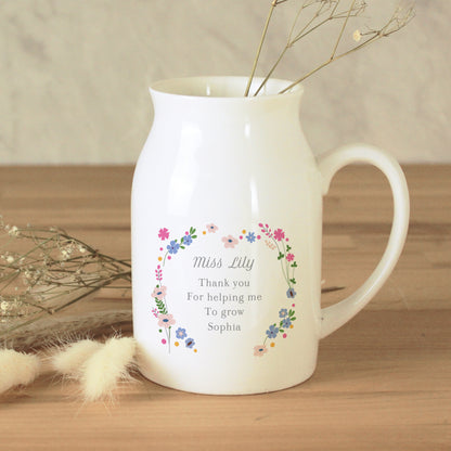 Personalised Floral Flower Jug from Heartfelt Gifts