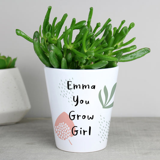 Personalised Abstract Pattern Plant Pot from Heartfelt Gifts