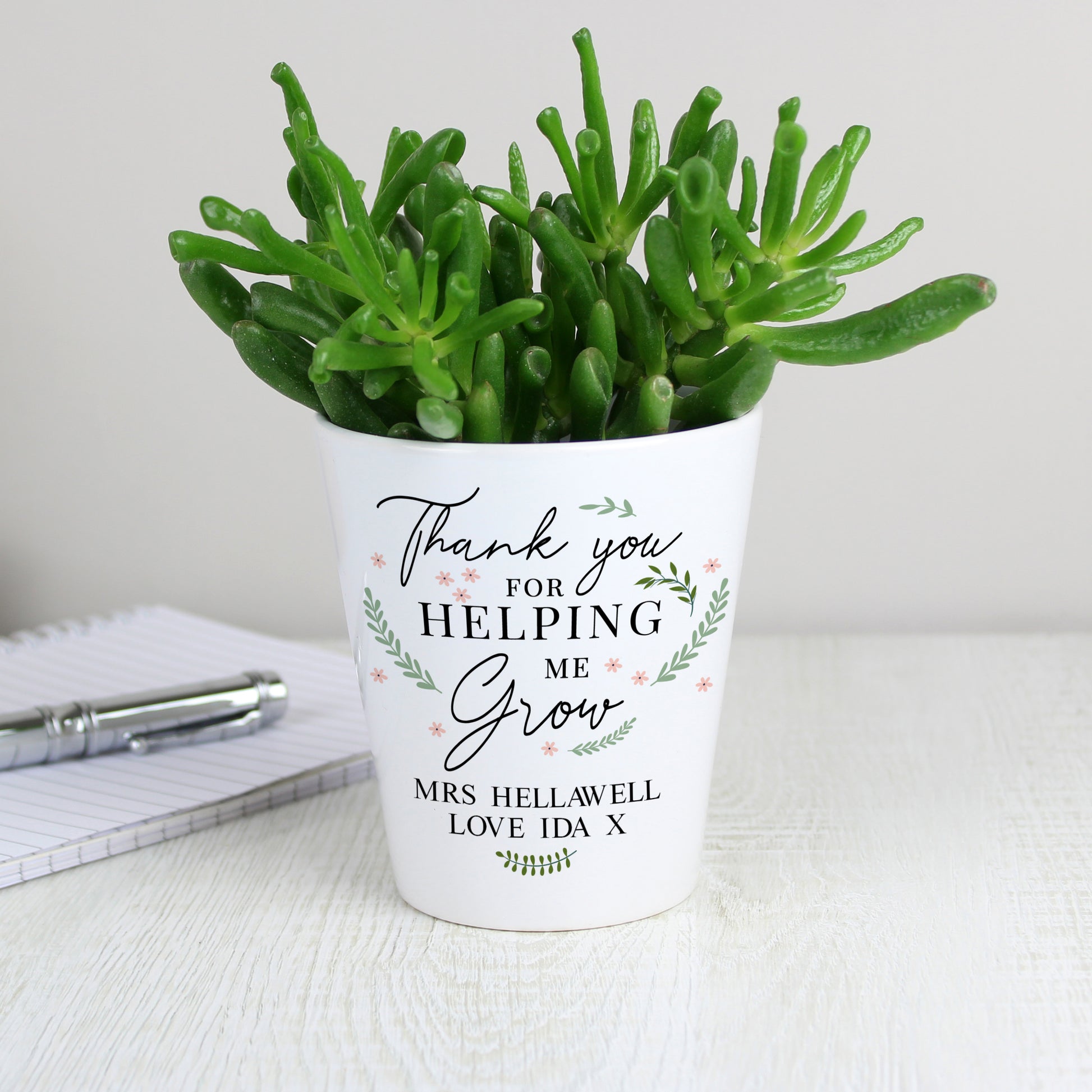 Personalised Thank You For Helping Me Grow Plant Pot from Heartfelt Gifts