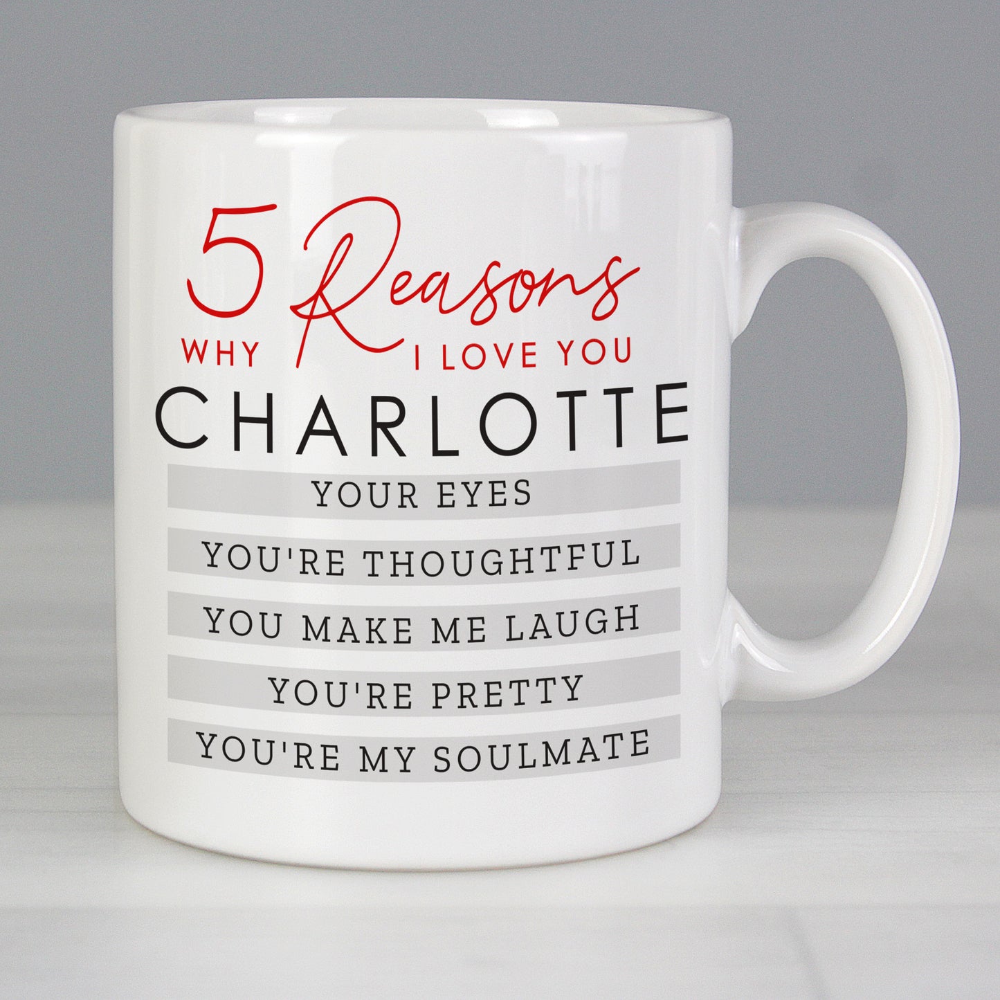 Personalised 5 Reasons Why Mug from Heartfelt Gifts