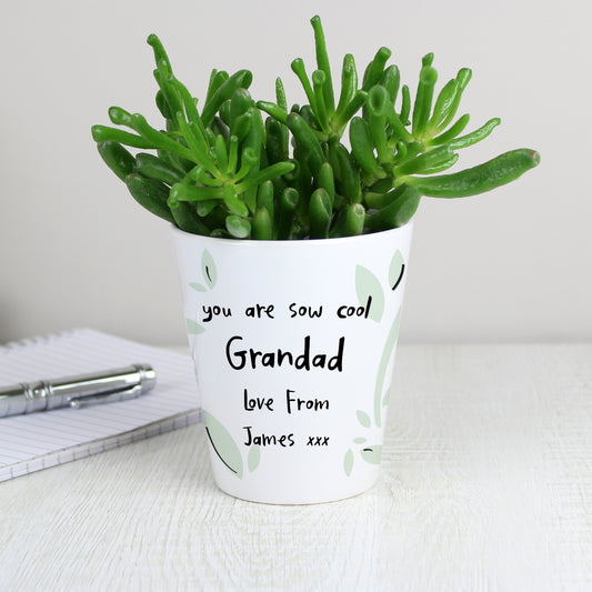 Personalised Free Text Botanical Plant Pot from Heartfelt Gifts