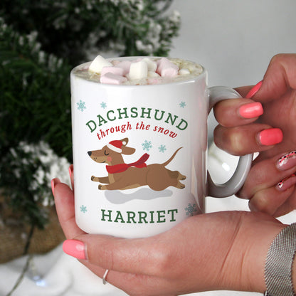 Personalised Dachshund Through... Christmas Mug from Heartfelt Gifts
