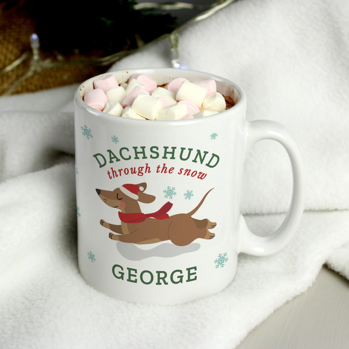 Personalised Dachshund Through... Christmas Mug - image 2