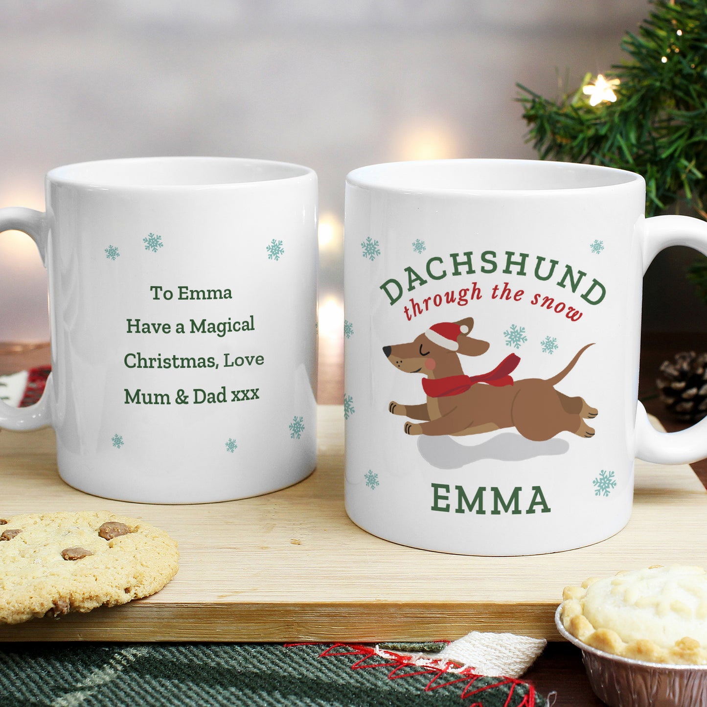 Personalised Dachshund Through... Christmas Mug - image 3