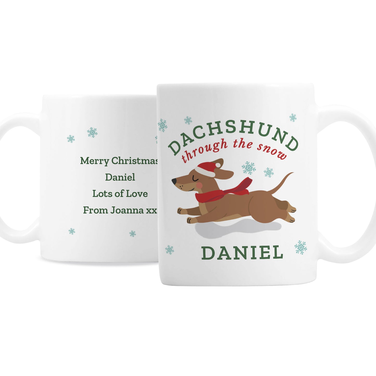 Personalised Dachshund Through... Christmas Mug - image 4