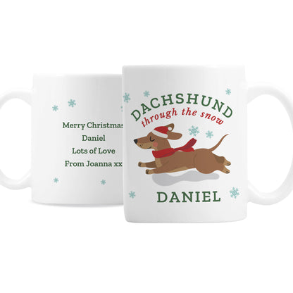 Personalised Dachshund Through... Christmas Mug - image 4