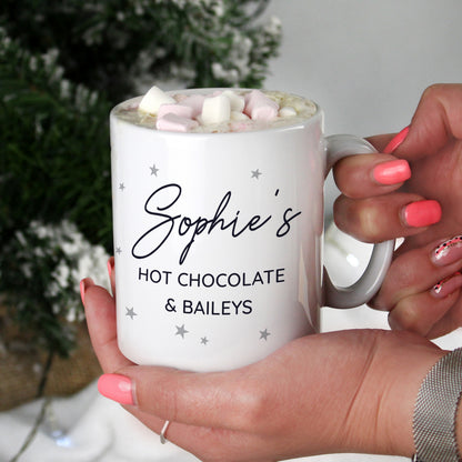 Personalised Free Text Little Grey Stars Mug from Heartfelt Gifts