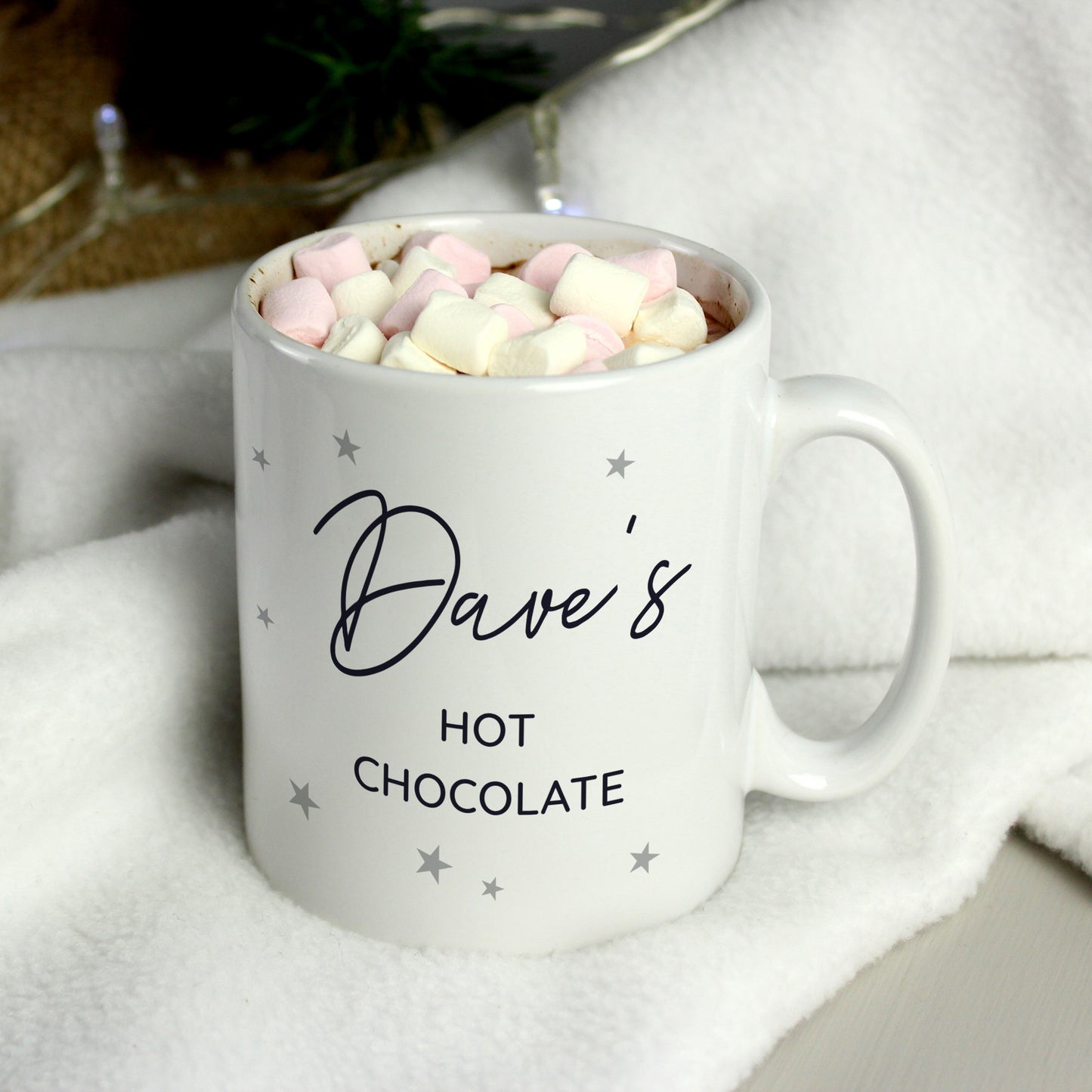 Personalised Free Text Little Grey Stars Mug - image 3