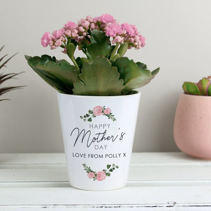 Personalised Abstract Rose Happy Mothers Day Plant Pot from Heartfelt Gifts