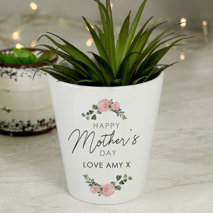Personalised Abstract Rose Happy Mothers Day Plant Pot - image 2