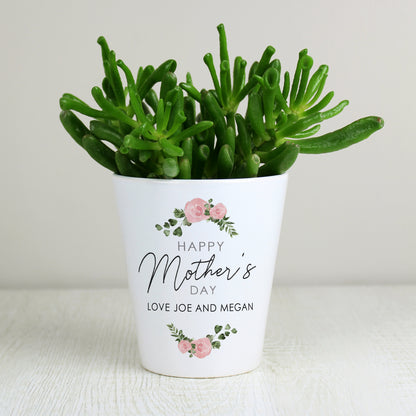 Personalised Abstract Rose Happy Mothers Day Plant Pot - image 3