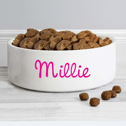 Personalised Pink Name 15cm Medium Pet Bowl from Heartfelt Gifts