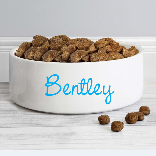 Personalised Blue Name 15cm Medium Pet Bowl from Heartfelt Gifts