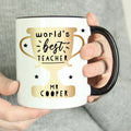 Personalised World's Best Teacher Trophy Black Handled Mug from Heartfelt Gifts