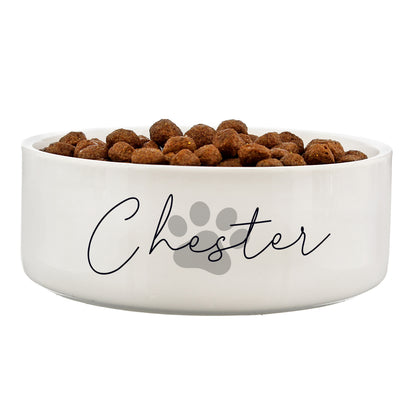 Personalised Grey Paw Print Name 15cm Medium Pet Bowl - image 4