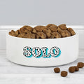 Personalised Blue Spots Name 15cm Medium Pet Bowl from Heartfelt Gifts