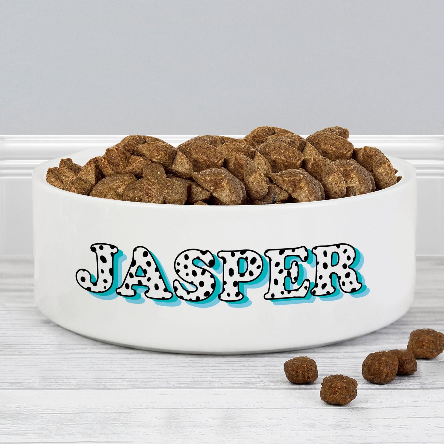 Personalised Blue Spots Name 15cm Medium Pet Bowl - image 3