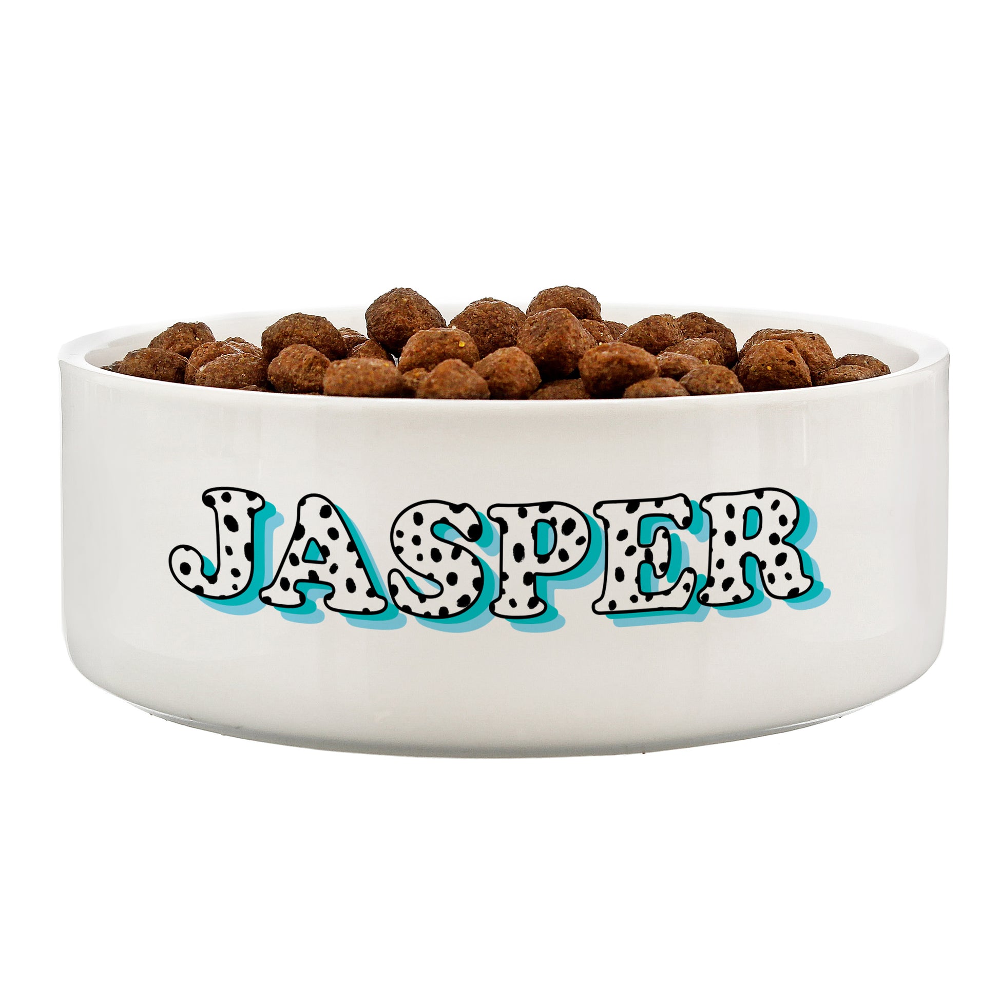 Personalised Blue Spots Name 15cm Medium Pet Bowl - image 4