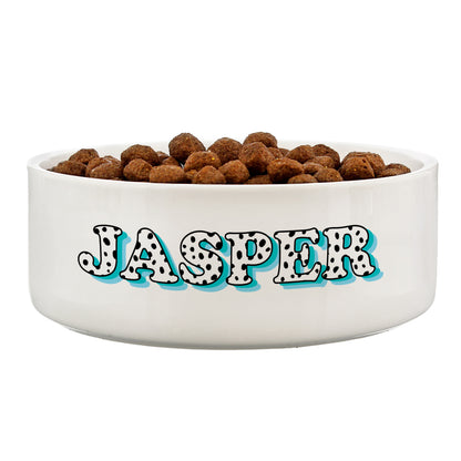 Personalised Blue Spots Name 15cm Medium Pet Bowl - image 4