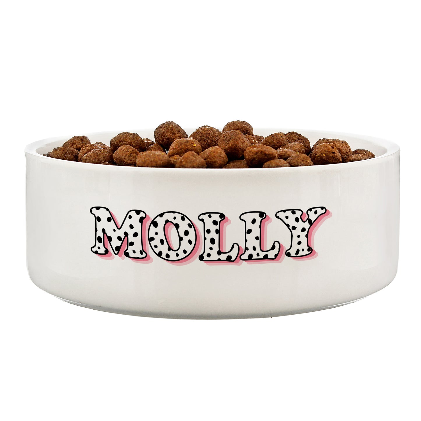 Personalised Pink Spots Name 15cm Medium Pet Bowl - image 4