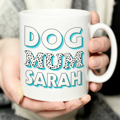 Personalised Dog Mum Blue Spots Mug from Heartfelt Gifts