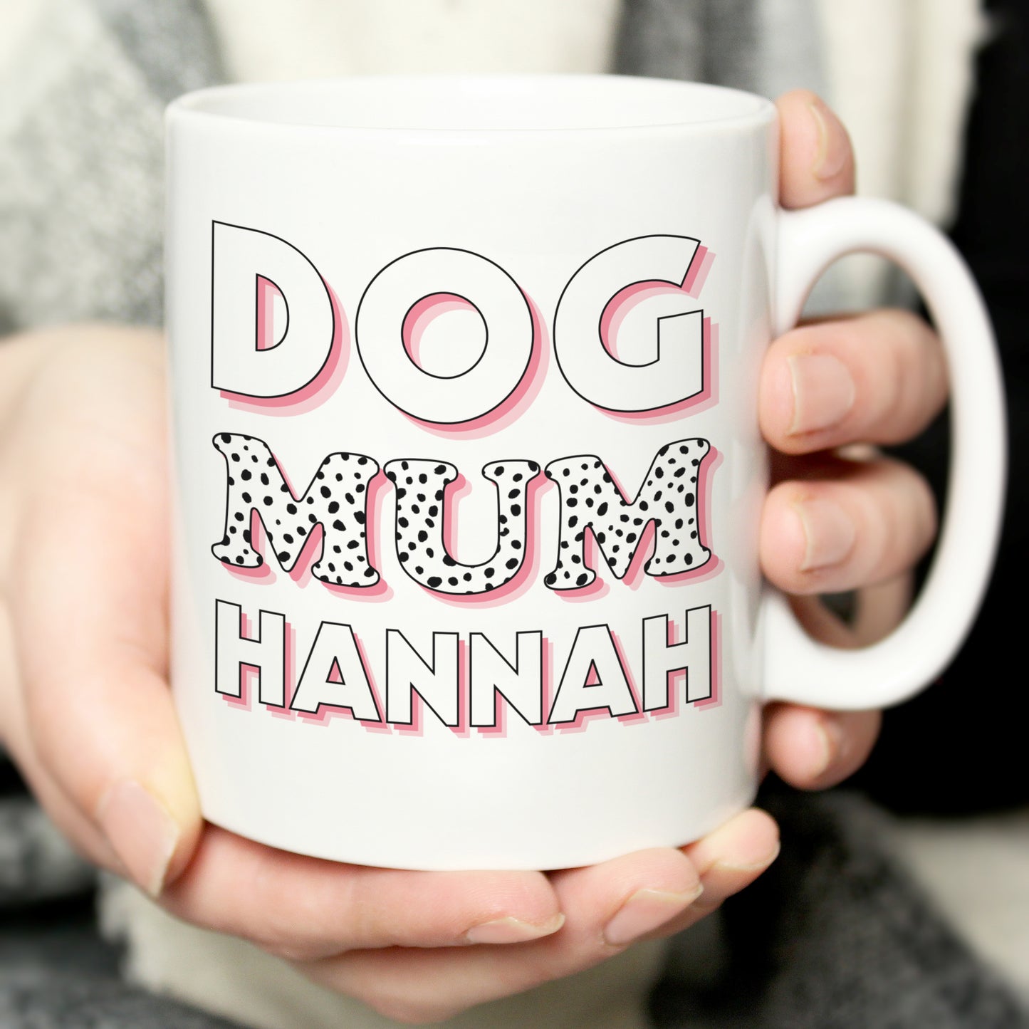 Personalised Dog Mum Pink Spots Mug from Heartfelt Gifts