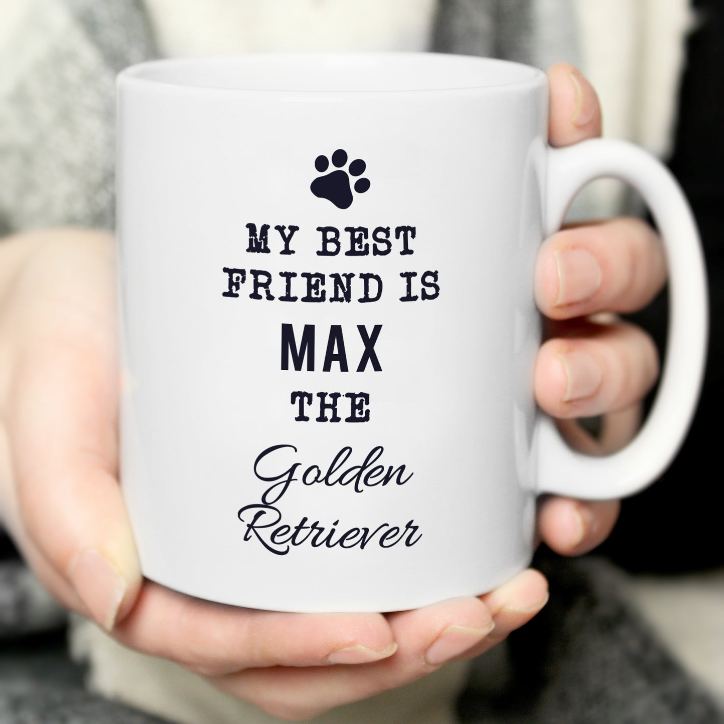 Personalised Paw Print Dog Breed Mug from Heartfelt Gifts