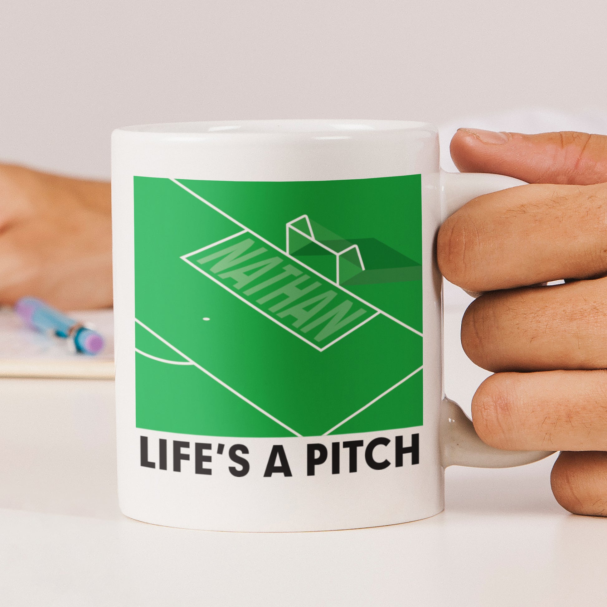 Personalised Life's A Pitch Mug from Heartfelt Gifts
