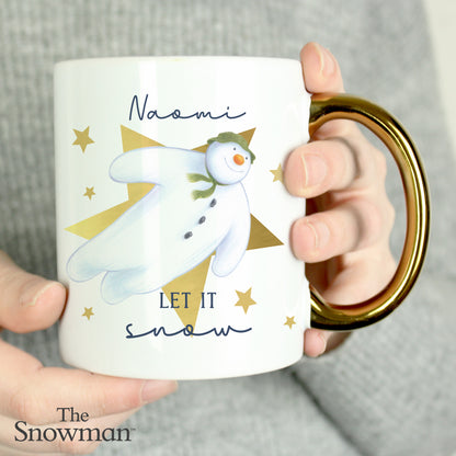 Personalised The Snowman Let it Snow Gold Handed Mug from Heartfelt Gifts