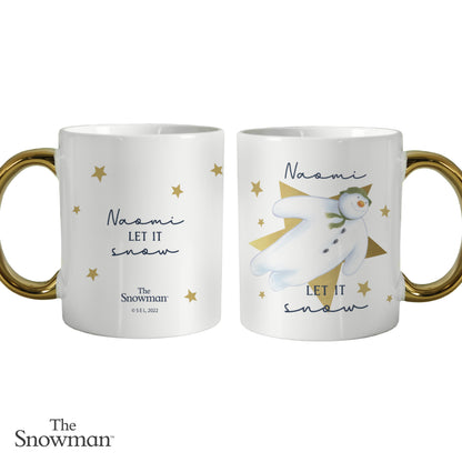 Personalised The Snowman Let it Snow Gold Handed Mug - image 4