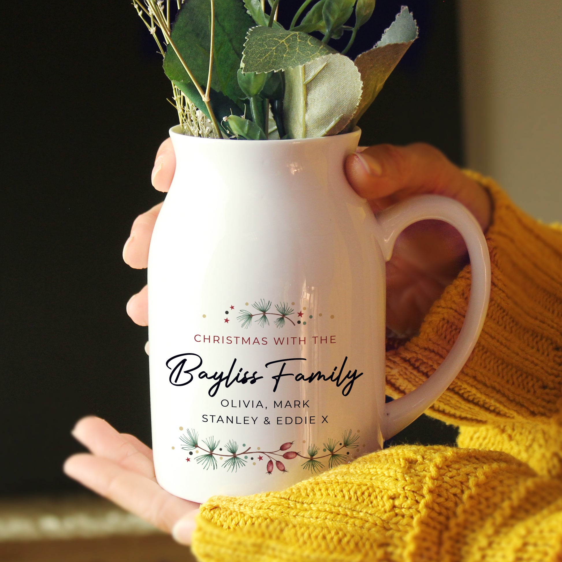 Personalised Christmas Flower Jug - image 3