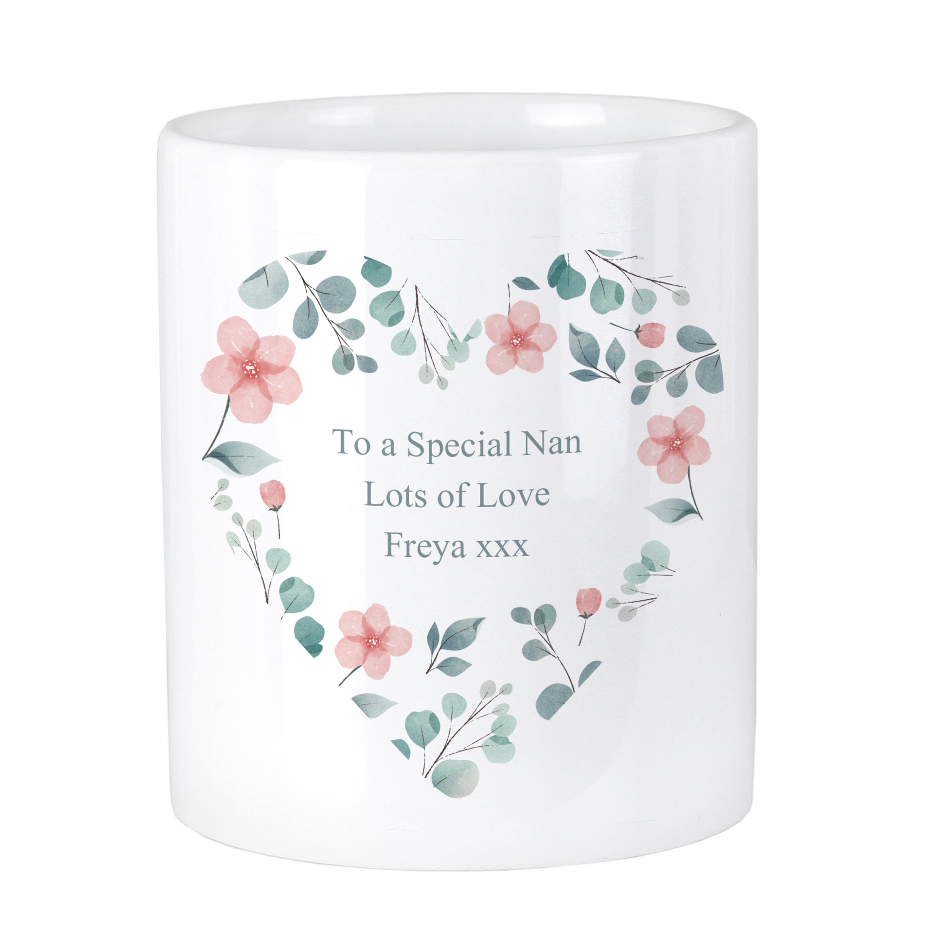 Personalised Floral Heart Ceramic Storage Pot - image 5