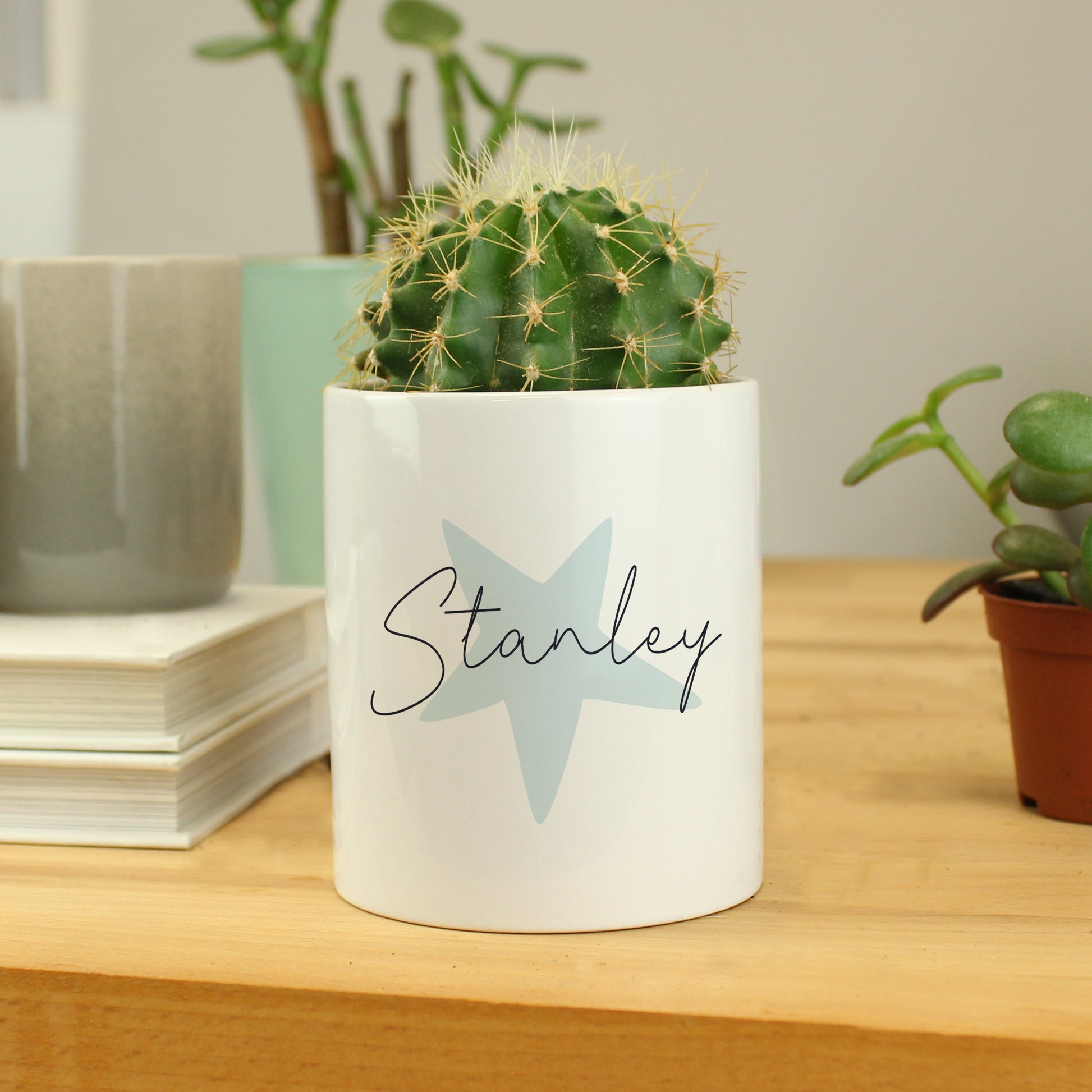 Personalised Blue Star Ceramic Storage Pot from Heartfelt Gifts